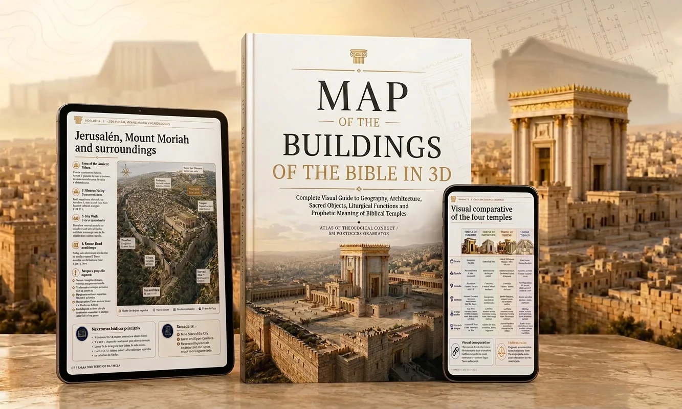 Map of the Temples of the Bible visual atlas with digital devices